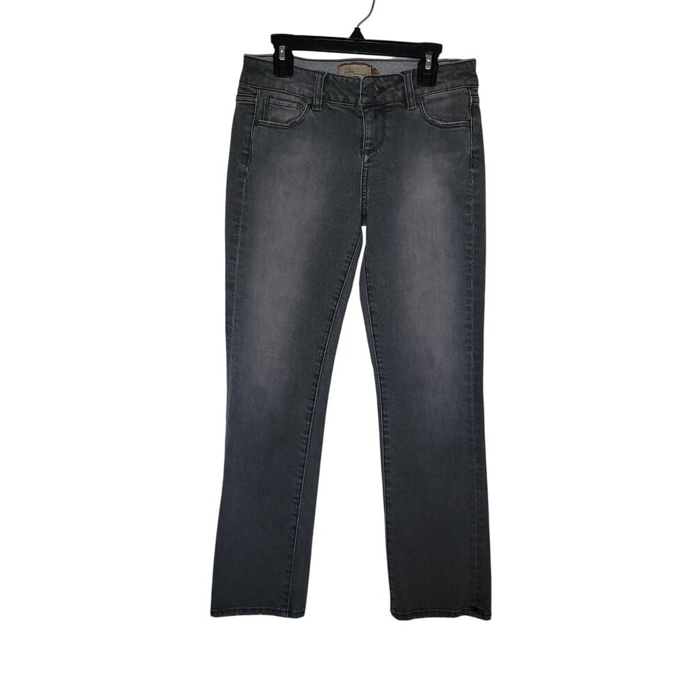 PAIGE BLUE‎ HEIGHTS Premium Denim Gray Straight Leg Jeans Size 12 Womens
